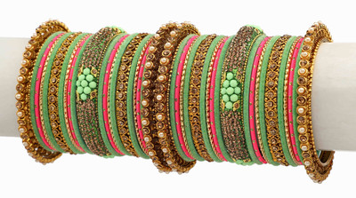 GLIKA Metal Zircon Gold-plated Bangle Set(Pack of 42)