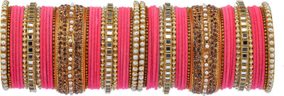 Nationalss Metal Crystal Bangle Set(Pack of 58)