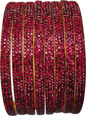 StyleNine Brass Cubic Zirconia Bangle Set(Pack of 8)