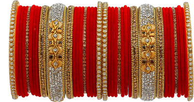 ZINEKA Metal Beads, Zircon Gold-plated Bangle Set(Pack of 38)