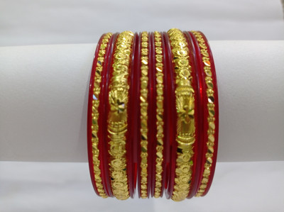 S S Creations Plastic Gold-plated Bangle Set(Pack of 6)