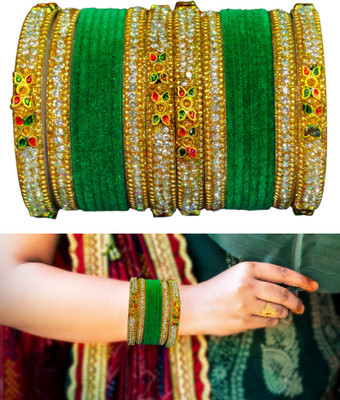 Atrika Metal Zircon Bangle Set(Pack of 10)