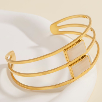 TheLores Stainless Steel Gold-plated Armlet Set