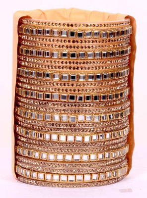 sanvi Plastic Cubic Zirconia Bangle Set(Pack of 10)