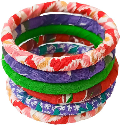 Soundarya boutique Fabric Bangle Set(Pack of 6)