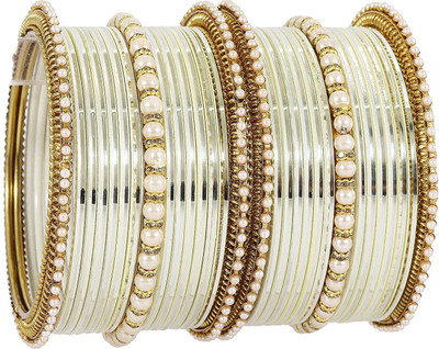 ZULKA Metal Crystal Bangle Set(Pack of 30)