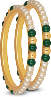 JFL - Jewellery for Less Copper Gold-plated Bangle Set(Pack of 2)