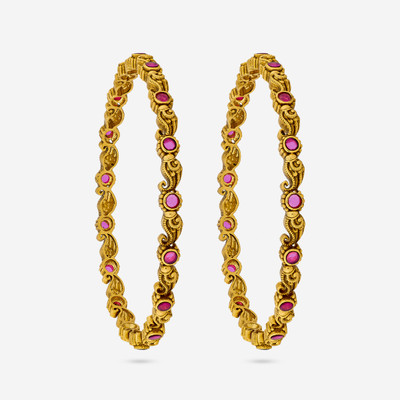 Kushal's Fashion Jewellery Copper Gold-plated Bangle