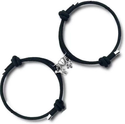 m a enterprises Dori Black Silver Bangle Set(Pack of 2)