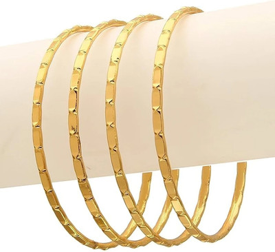 MHKART Brass Gold-plated Bangle Set(Pack of 4)
