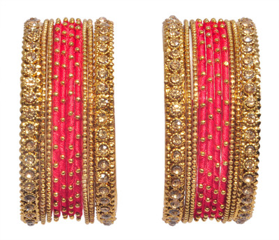 Amika Metal Zircon Gold-plated Bangle Set(Pack of 20)
