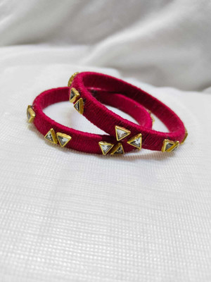 MAHADEV Plastic Moonstone Silver Coated Bangle Set(Pack of 2)
