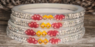 MUSHA Plastic Diamond Bangle Set(Pack of 4)