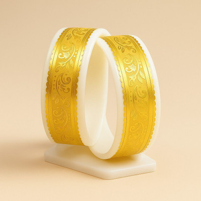 Maya Gold Traditions Brass Gold-plated Bangle(Pack of 2)