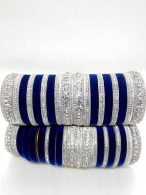 RENOY Metal, Plastic Zircon Silver Bangle Set(Pack of 10)