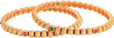 YELLOW CHIMES Brass Gold-plated Bangle Set(Pack of 2)