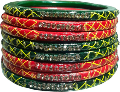 RADHIKAA FASHIONS Lac Crystal Bangle Set(Pack of 8)