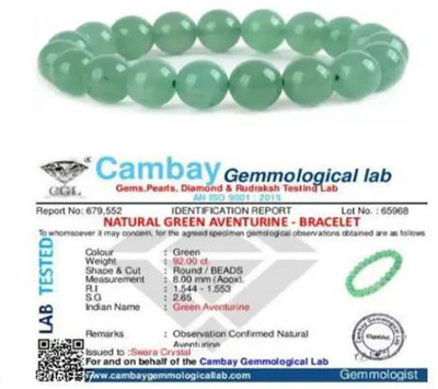 TrueBuy Stone, Green Aventurine, Crystal, Green Jade Agate Bracelet
