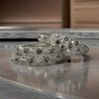 sk international Metal Bangle Set(Pack of 4)