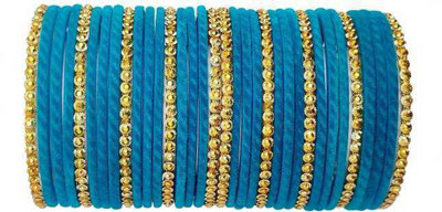 RADHA MOHAN EMPIRE Fabric, Glass Bangle Set(Pack of 34)
