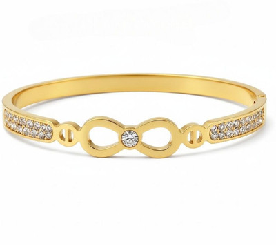 Shine Leaf Alloy, Stainless Steel Cubic Zirconia, Crystal Gold-plated Bracelet