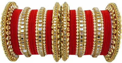 Ha Meem Metal Beads Gold-plated Bangle Set(Pack of 10)