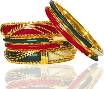 FOMMOO Brass Gold-plated Bangle Set(Pack of 6)