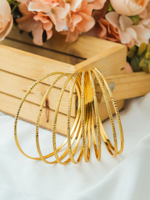 Prasansha Enterprises Brass Gold-plated Bangle Set(Pack of 8)