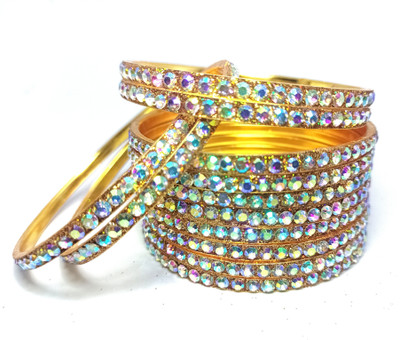ABC Metal Crystal Gold-plated Bangle(Pack of 10)