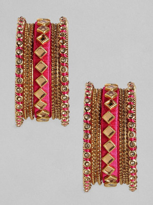 Oomph Alloy Beads, Crystal Gold-plated Bangle(Pack of 18)