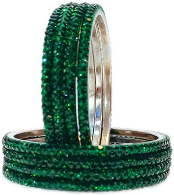 RKGlow Brass Crystal Bangle Set(Pack of 8)