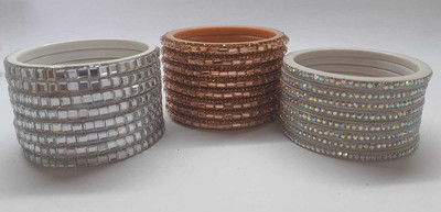 devanya crafts Glass Bangle Set(Pack of 10)