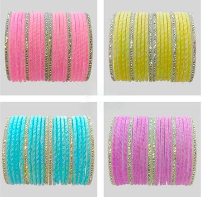 GoVika Glass Bangle Set(Pack of 4)