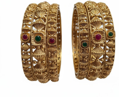 Arira Designs Metal Bangle Set(Pack of 6)