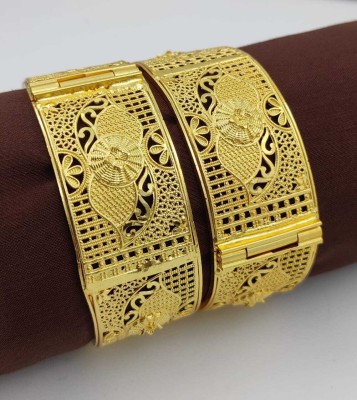 SRT Brass Gold-plated Bangle Set(Pack of 2)