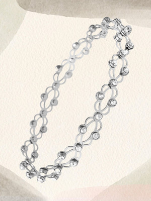 RKB SALES Alloy Cubic Zirconia Silver Bracelet