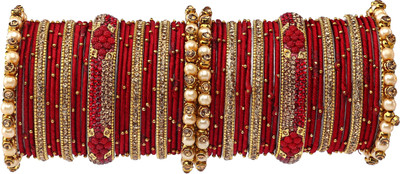 ZINEKA Alloy Beads, Pearl, Zircon Gold-plated Bangle Set(Pack of 10)