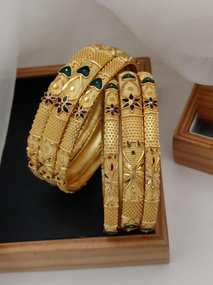 FMC Alloy Gold-plated Bangle Set(Pack of 6)
