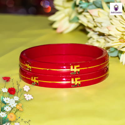 Anshi Creations Brass Gold-plated Bangle Set(Pack of 2)