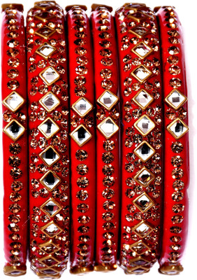 Charu Glass Pearl Bangle Set(Pack of 8)