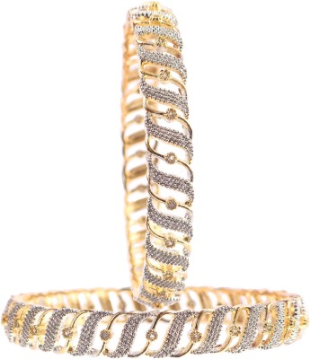 Rajwadi Alloy Cubic Zirconia Gold-plated Kada(Pack of 2)