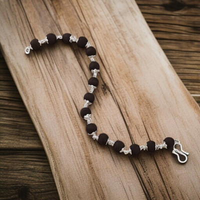 GlanzReich Brass Silver Coated Bracelet