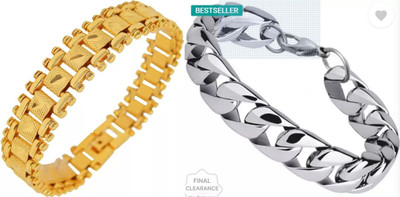 P R Production Brass Charm Bracelet(Pack of 2)