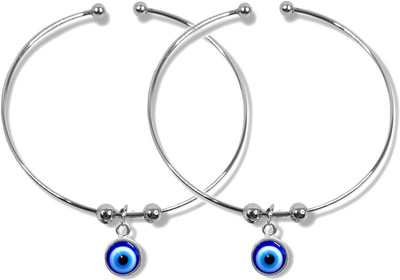 Asstrotalk Metal Silver Kada(Pack of 2)