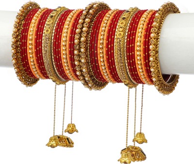 GLIKA Metal Zircon Gold-plated Bangle Set(Pack of 46)