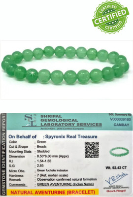 SPYRONIX REAL TREASURE Stone, Green Aventurine Crystal Bracelet