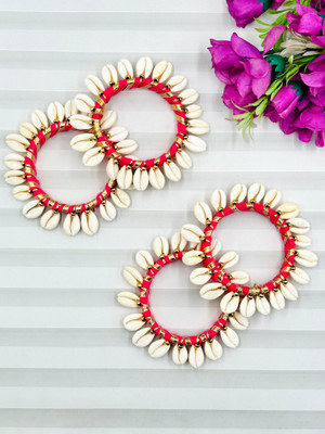 Shyam Creation Shell Gold-plated Bangle Set(Pack of 4)
