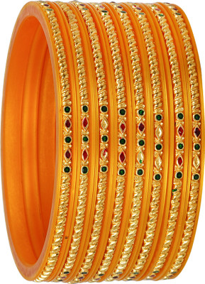 Barffy collections Plastic Gold-plated Bangle Set(Pack of 8)