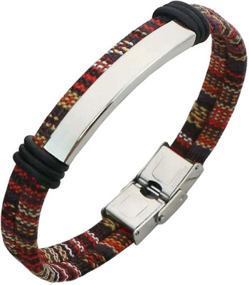 ZIVOM Leather Silver Bracelet