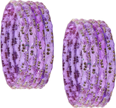 ZULKA Glass Beads, Diamond, Zircon Bangle Set(Pack of 8)